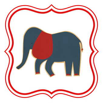 Stylized Elephant Illustration PNG image