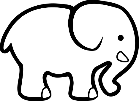 Stylized Elephant Silhouette PNG image