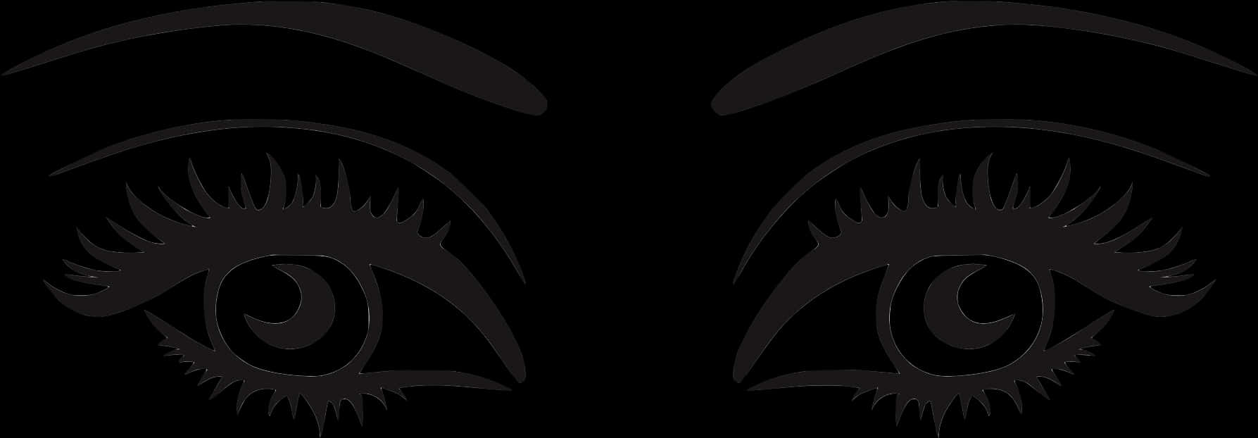 Stylized Eyelashesand Eyebrows Graphic PNG image