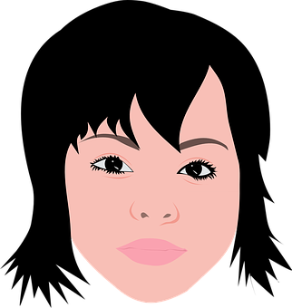 Stylized Female Face Vector PNG image
