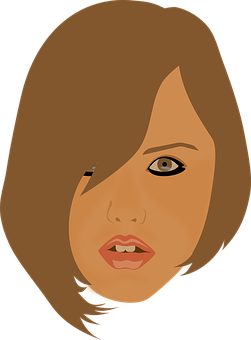 Stylized Female Portrait Vector PNG image