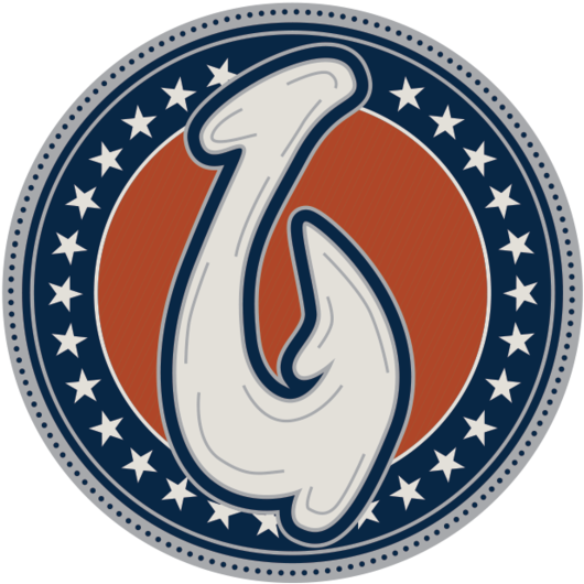 Stylized Fish Hook Emblem PNG image