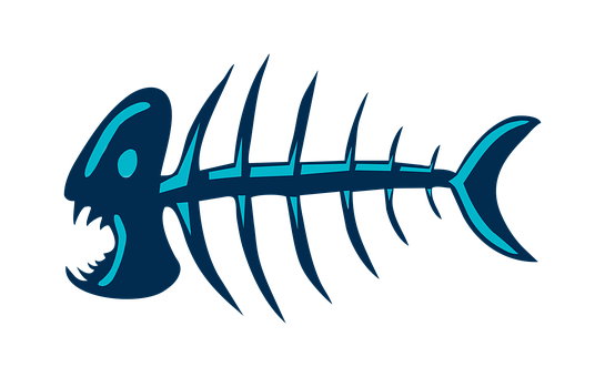 Stylized Fish Skeleton Graphic PNG image