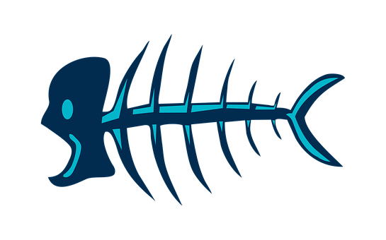 Stylized Fish Skeleton Graphic PNG image