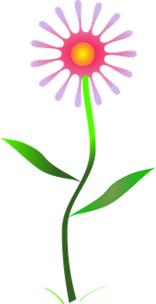 Stylized Flower Illustration PNG image