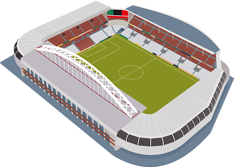 Stylized Football Stadium Illustration PNG image