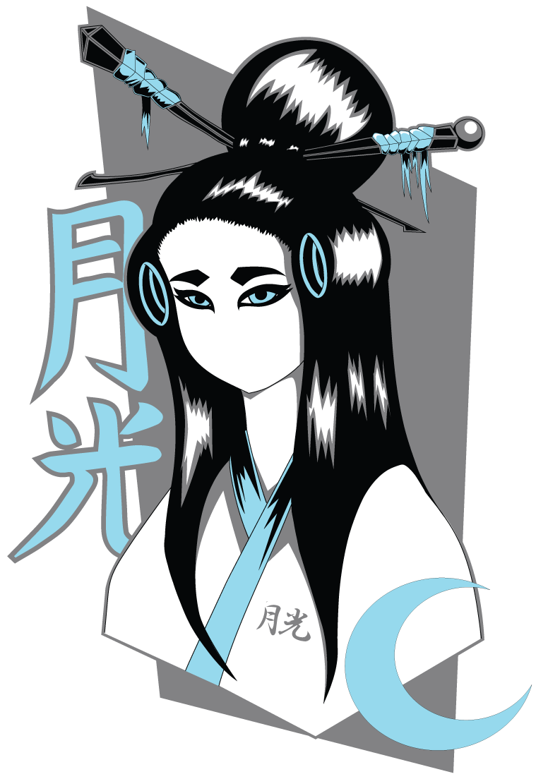 Stylized Geisha Artwork PNG image