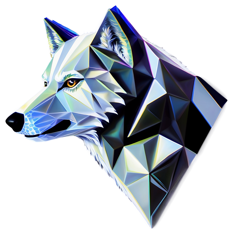 Stylized Geometric Wolf Png Qcd25 PNG image