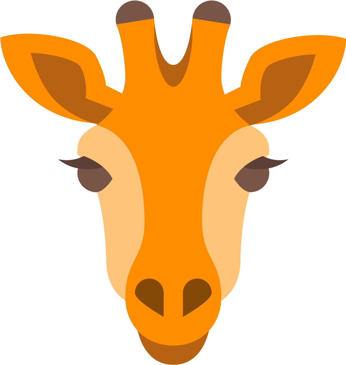 Stylized Giraffe Head Illustration PNG image