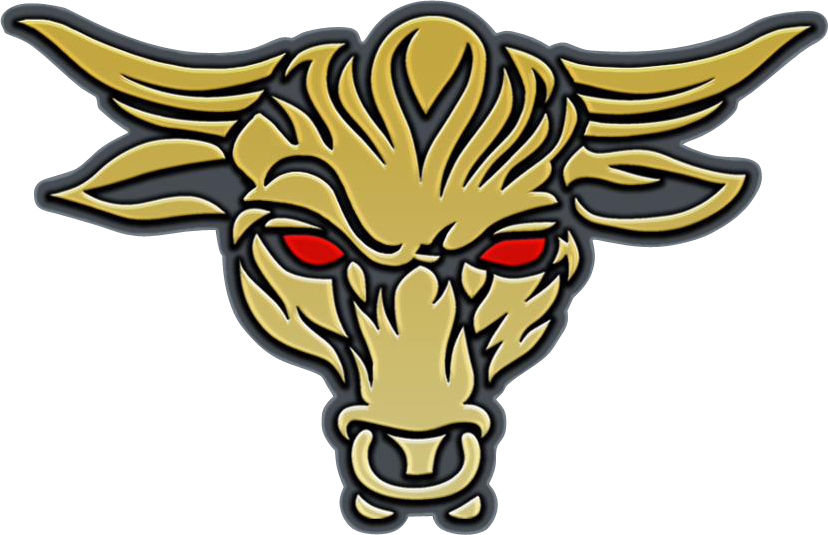 Stylized Golden Bull Graphic PNG image