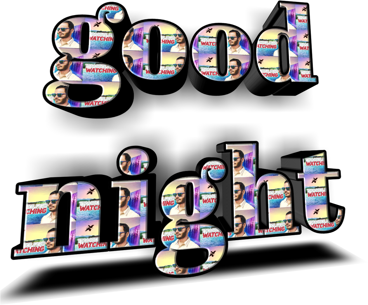 Stylized Good Night Text Design PNG image