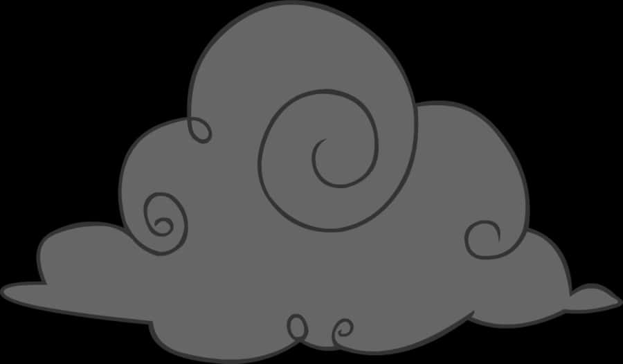 Stylized Gray Cloud Graphic PNG image