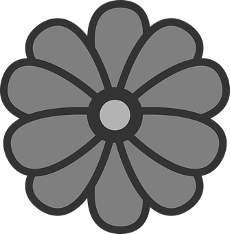 Stylized Gray Flower Graphic PNG image
