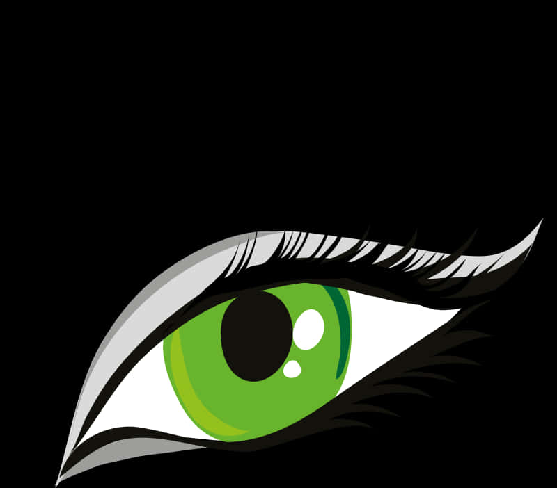 Stylized Green Eye Graphic PNG image