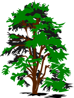 Stylized Green Tree Graphic PNG image