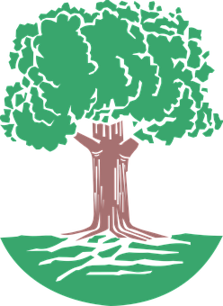 Stylized Green Tree Illustration PNG image