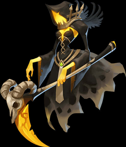 Stylized Grim Reaper Artwork PNG image
