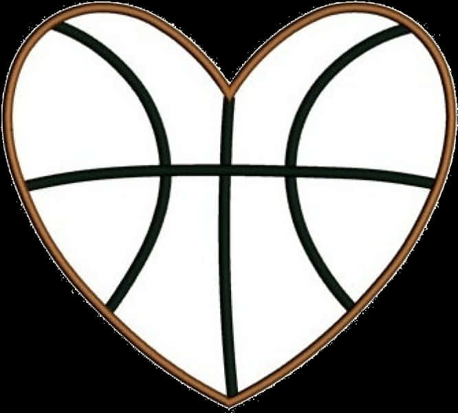 Stylized Heart Basketball Court Design PNG image