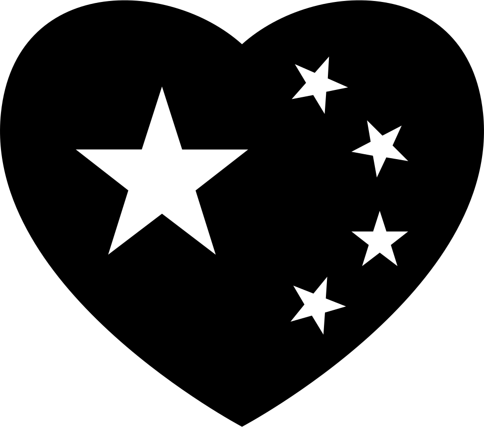 Stylized Heartwith Stars PNG image