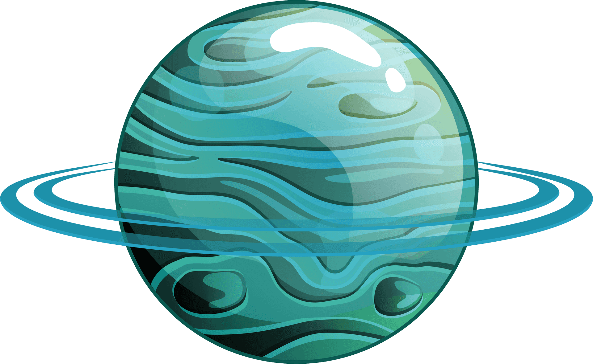 Stylized Illustrationof Uranus PNG image