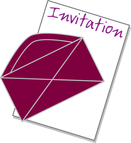 Stylized Invitation Cardwith Gemstone PNG image