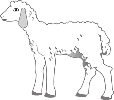 Stylized Lamb Illustration PNG image