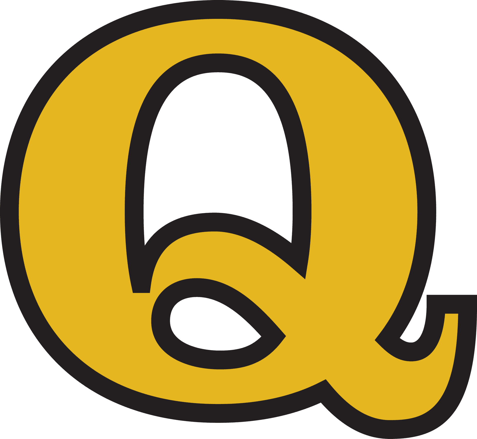 Stylized Letter Q Graphic PNG image