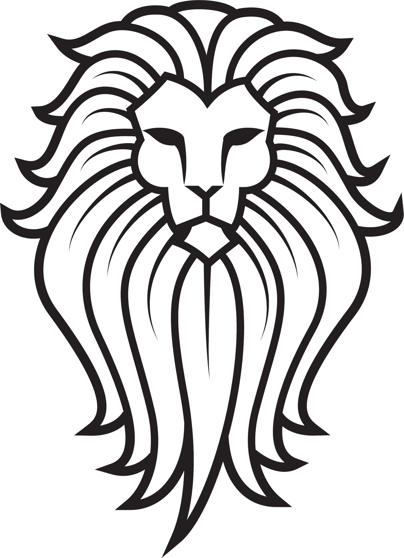 Stylized Lion Tattoo Design PNG image