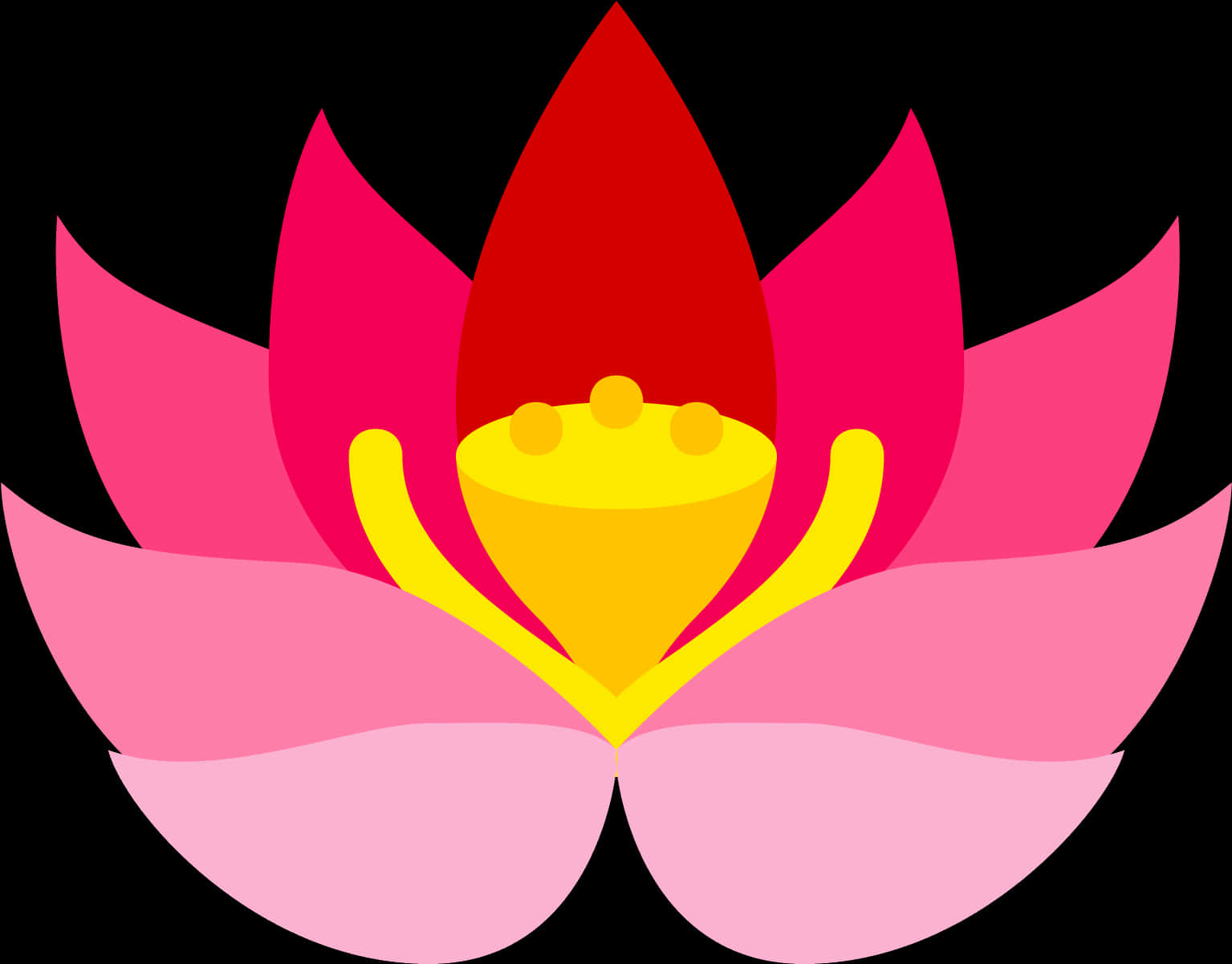Stylized Lotus Flower Illustration PNG image