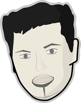 Stylized Male Face Vector PNG image