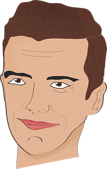 Stylized Male Face Vector Illustration PNG image