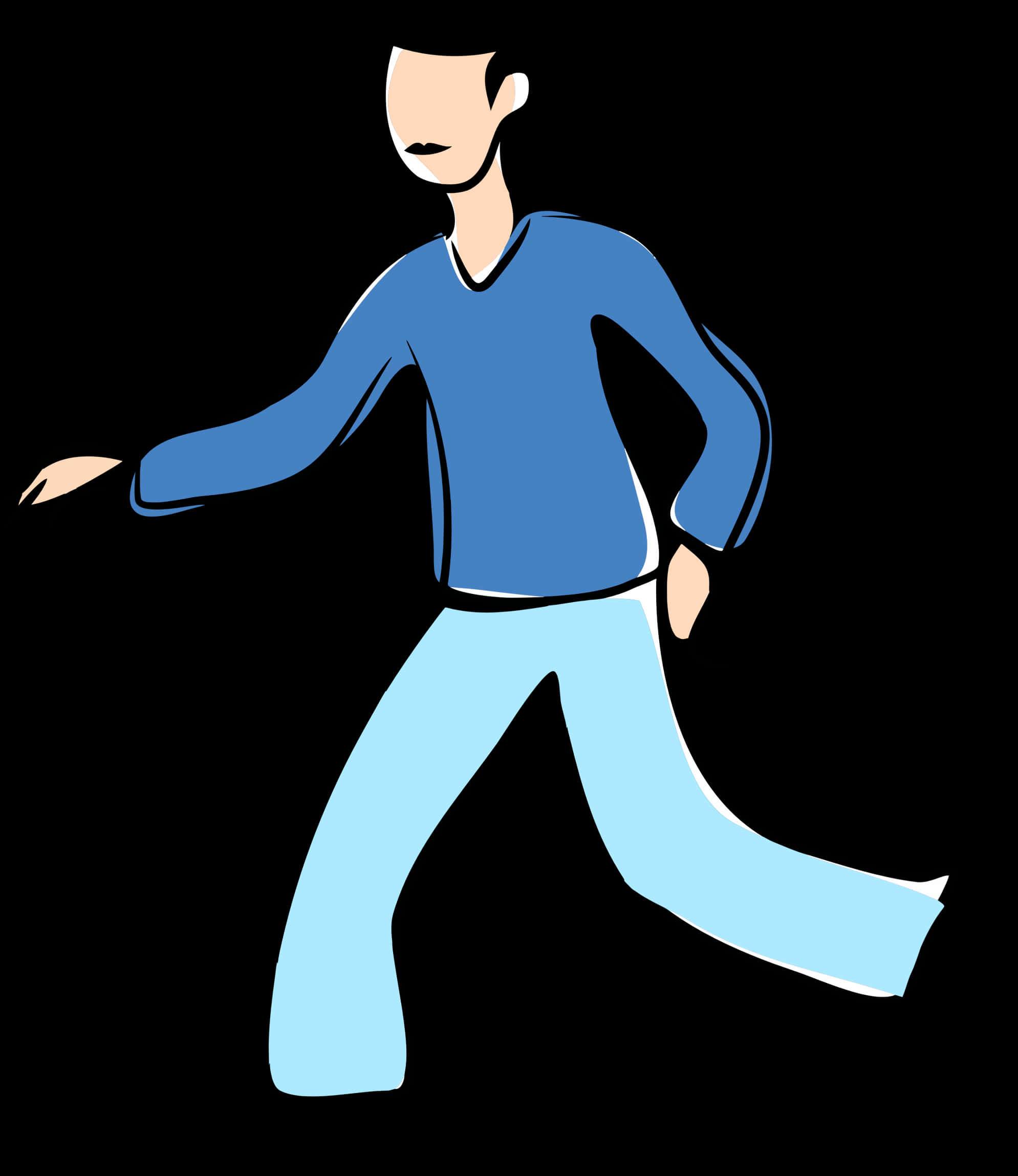 Stylized Man Walking Vector PNG image