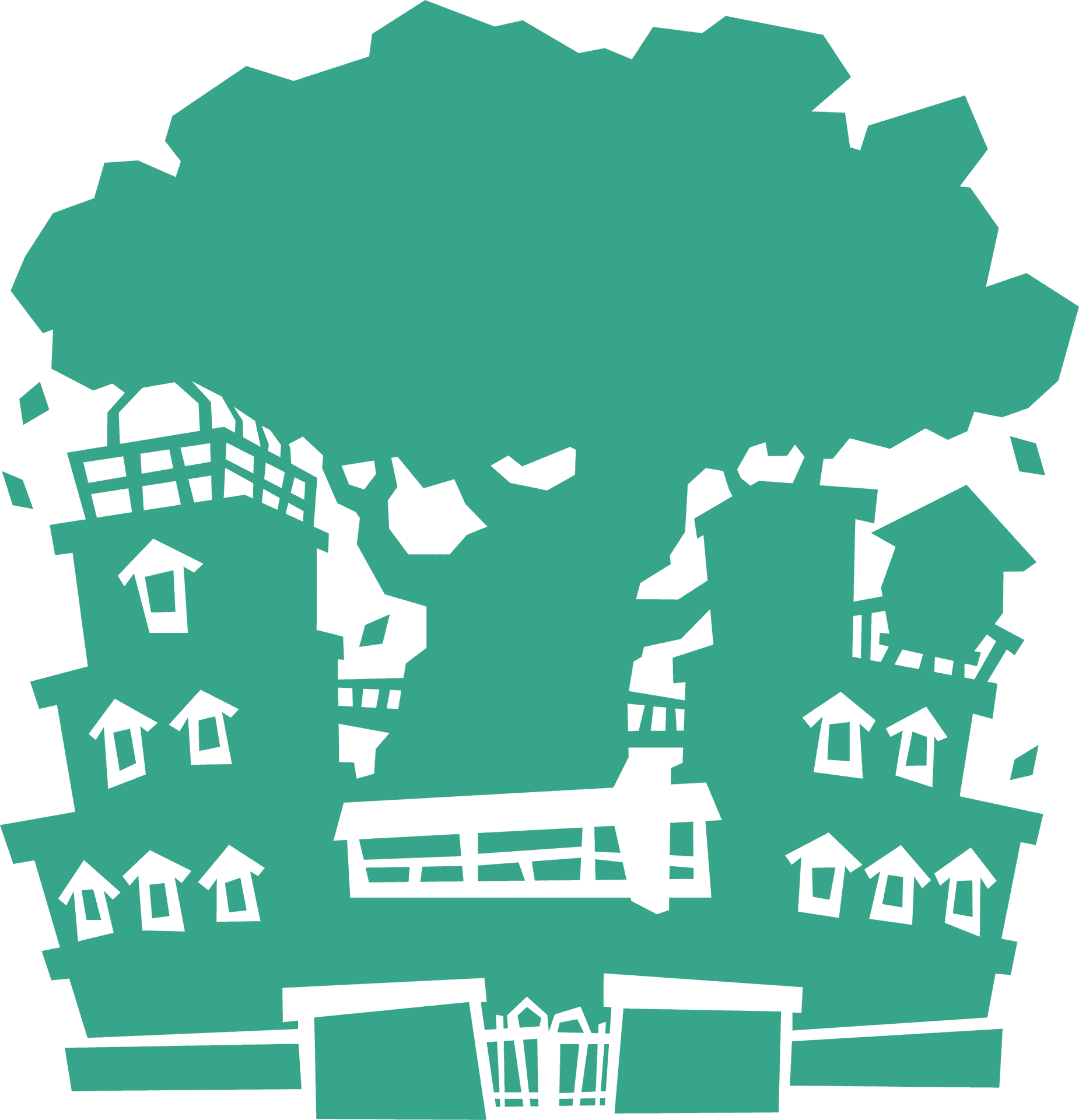 Stylized Mansion Silhouette PNG image