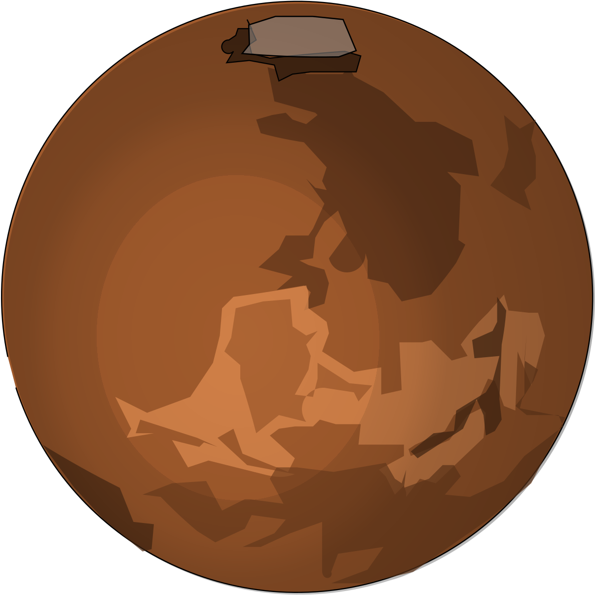 Stylized Mars Planet Graphic PNG image