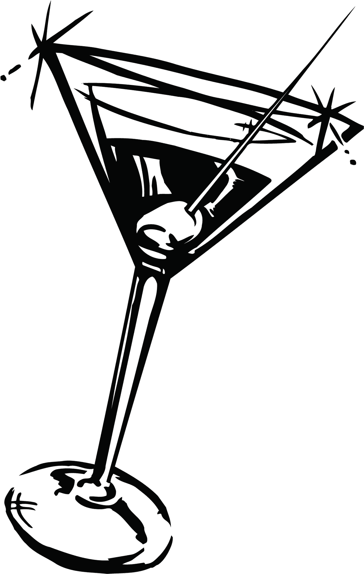 Stylized Martini Glass Illustration PNG image