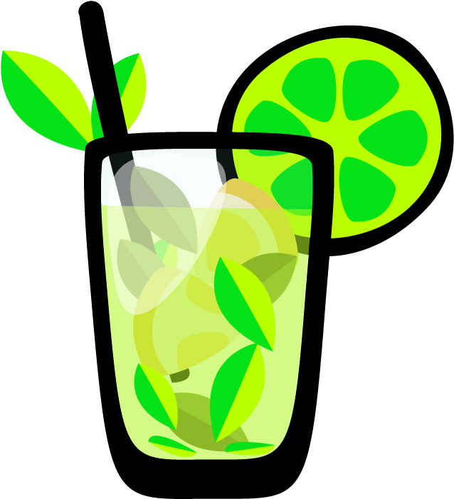 Stylized Mojito Cocktail Illustration PNG image