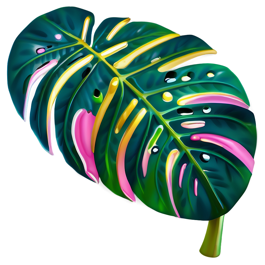 Stylized Monstera Leaf Png 05232024 PNG image