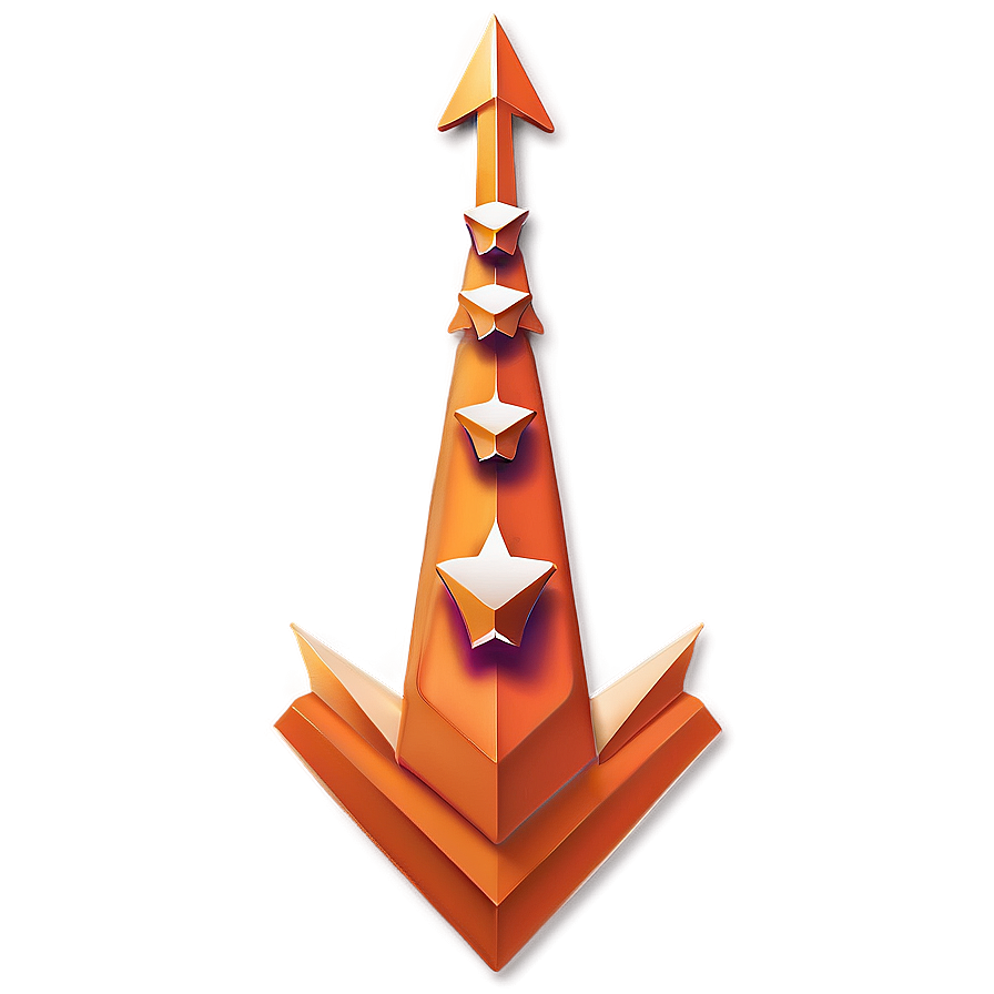 Stylized Orange Arrow Png Gxc PNG image