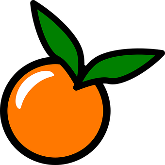Stylized Orange Peach Vector PNG image