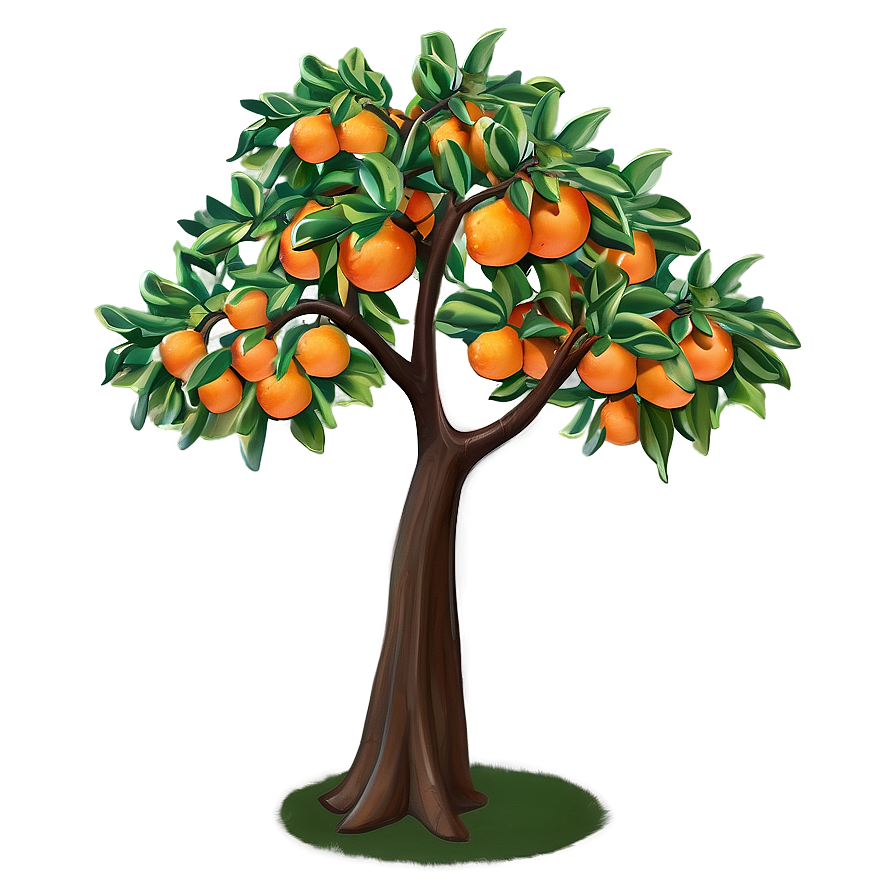 Stylized Orange Tree Png 06132024 PNG image