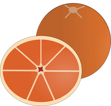 Stylized Orangeand Slice Graphic PNG image