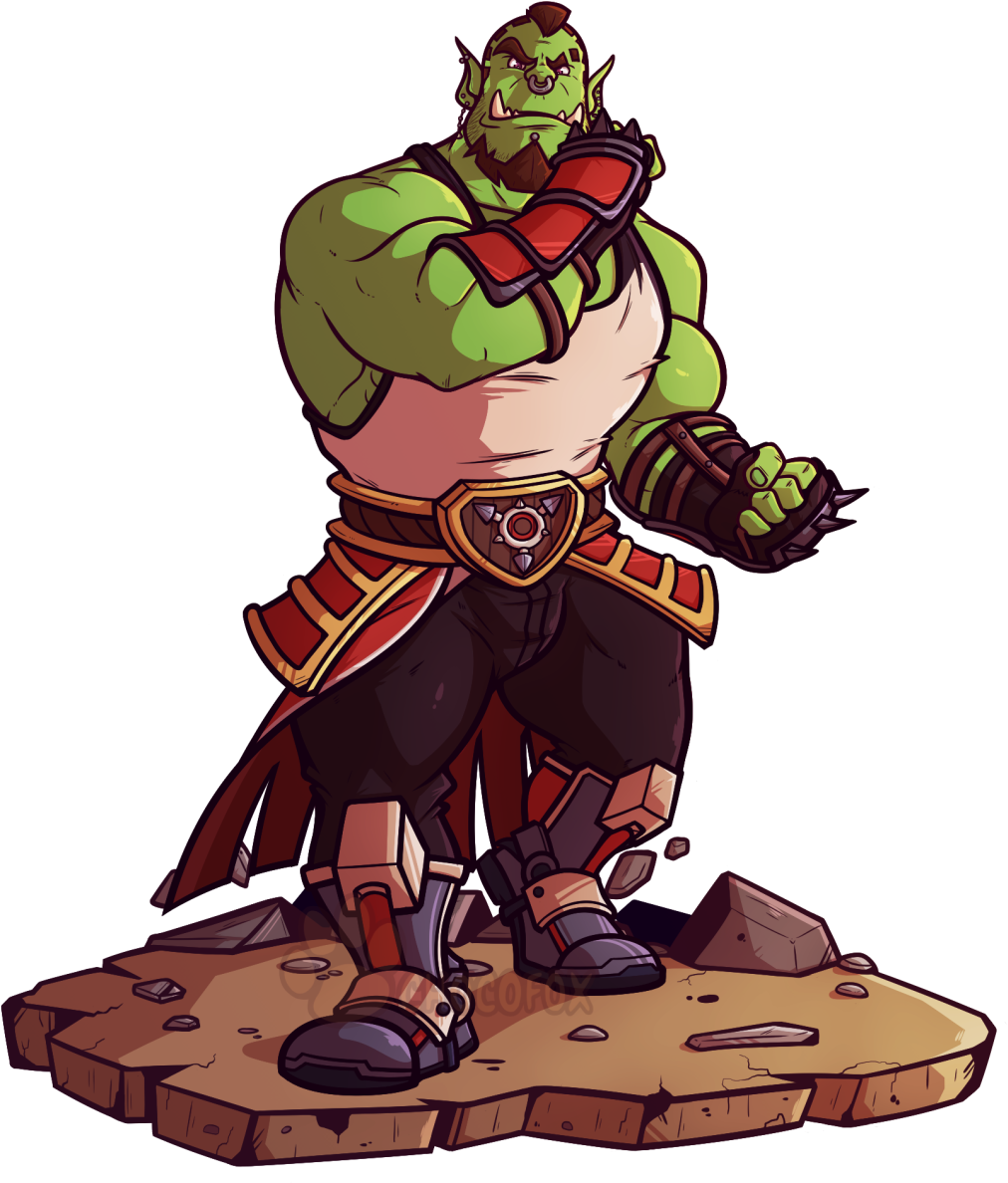 Stylized Orc Warrior Artwork PNG image