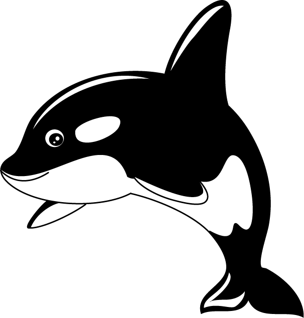 Stylized Orca Illustration PNG image