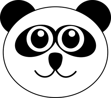 Stylized Panda Face Graphic PNG image