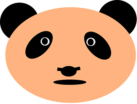 Stylized Panda Face Graphic PNG image