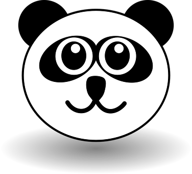 Stylized Panda Face Graphic PNG image