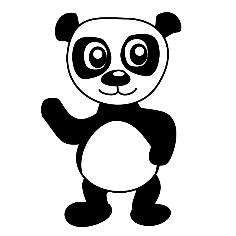 Stylized Panda Faceand Paw PNG image