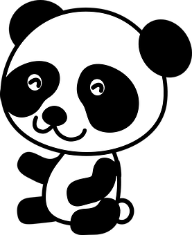 Stylized Panda Graphic PNG image