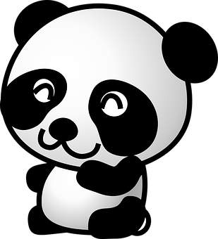Stylized Panda Graphic PNG image