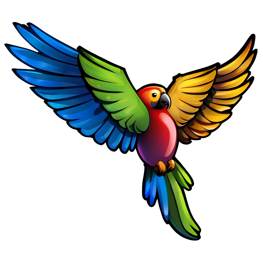Stylized Parrot Design Png 05242024 PNG image